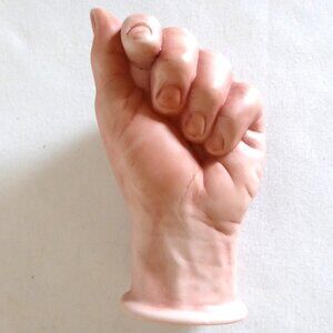 VINTAGE 4” REALISTIC HAND BISQUE PORCELAIN FIGURINE ODDITY